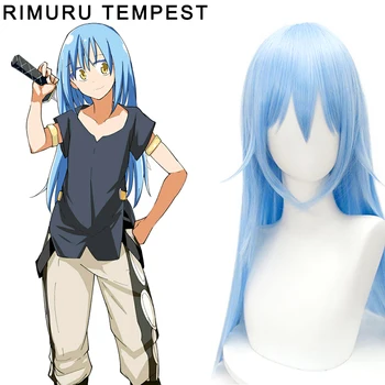 

DIANQI 28 "Rimuru Tempest high temperature synthetic long straight hair anime cosplay wig with bangs for Women's party