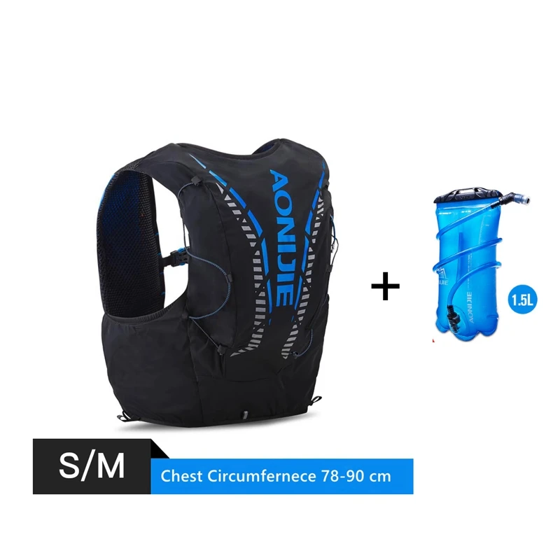 Aonijie гидратационный жилет рюкзак Открытый 12 л сумка с 450 мл бутылка мочевого пузыря Сверхлегкий походный марафон велосипедные жилеты C962 - Цвет: SM Blue 1.5L