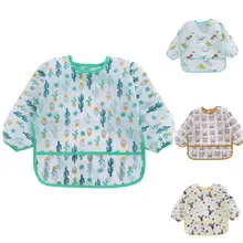 

New Cartoon Baby Bibs Children Kids Waterproof Long Sleeve Bib Feeding Apron Infant Eating Pocket Bundle Bibs Apron for Toddlers