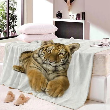

Tiger Lion Animal Art Nap Blanket Super Soft and Comfortable Velvet Plush Throw Blanket Beach Towel Custom Cloth Fleece Blanket