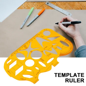 

School Office Measuring Math Drawing Protractor Multipurpose K Rubber Template Rulers Portable Circles Triangle DIY Geometric
