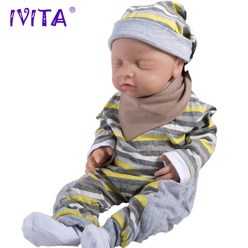 [Доставка от US & CN] IVITA WG1514 18 дюймовые силиконовые куклы для детей закрытые глаза