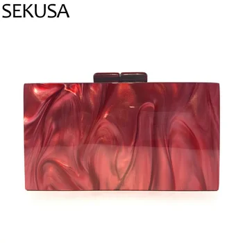 

Mirror plastic red women evening bags printed lady fashion evening bags shoulder chain handbags for wedding clutches