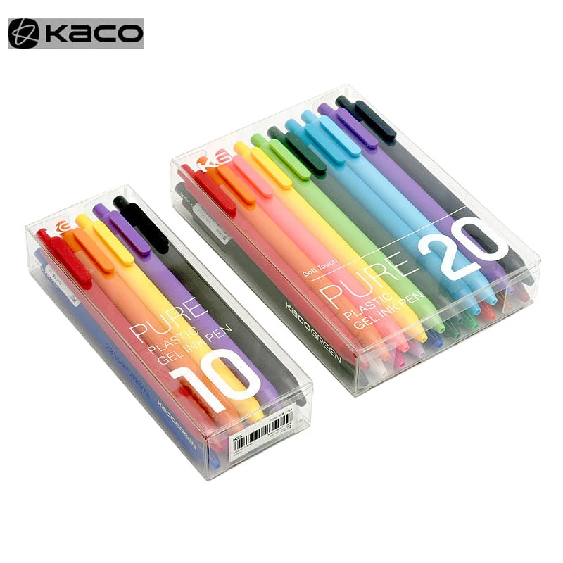 KACO Pure Candy Color Sign pen 0.5MM Gel Pen Stationery Student Set Retro Color Macaron Signing Pen For School Office KACO Refil