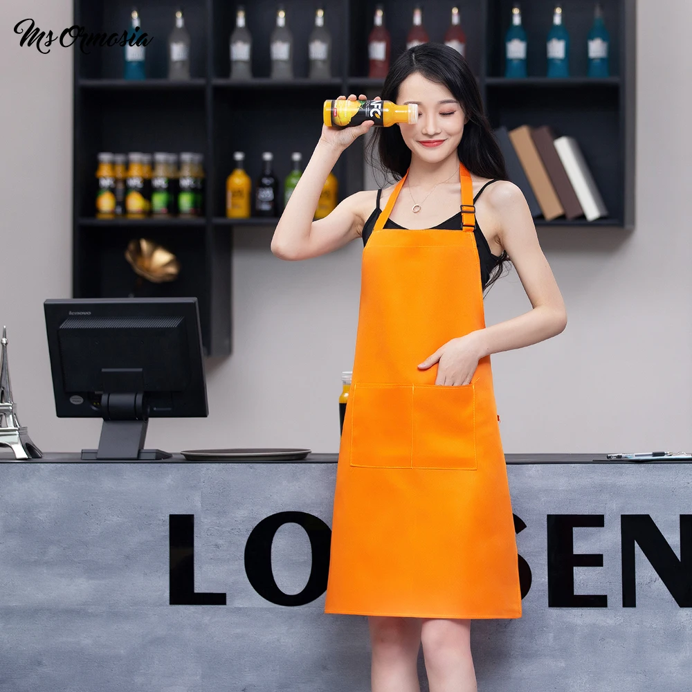 

wholesale new Cotton Solid color Halter apron unisex kitchen cooking apron barbecue haircut work apron restaurant waiter apron