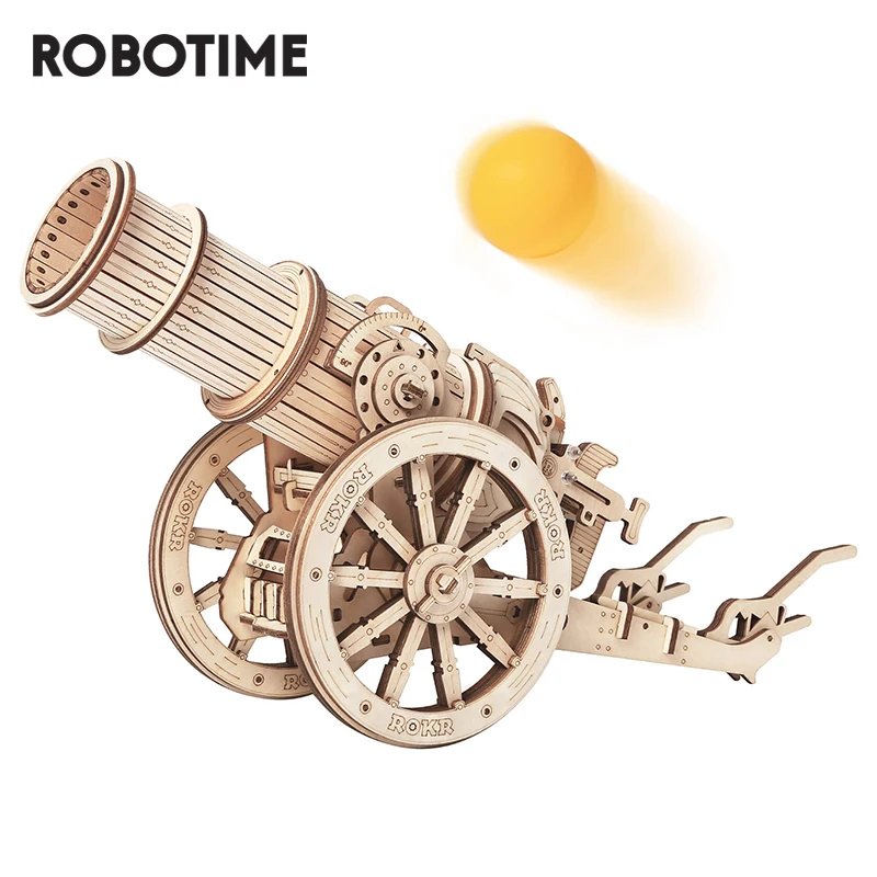 Robotime Rokr Wheeled Siege Artillery 3d Wooden Puzzle Game Toys For Children Kids Kw801 Puzzles Aliexpress