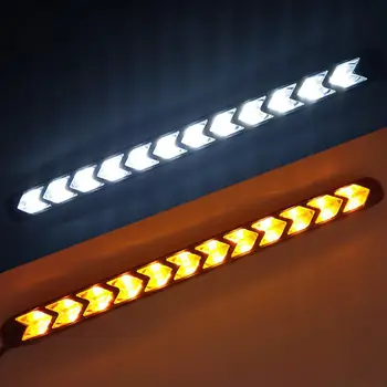 

2PCS LED Car Flexible DRL Switchback LED Knight Rider Strip Light Headlight Arrow Flasher DRL Turn Signal Lamp Waterproof
