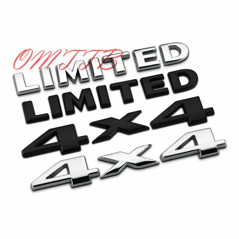3D Chrome car Stickers 4x4 LIMITED Tail Emblem Badge Decals Car Body Sticker for Jeep Grand Cherokee Wrangler Ford Styling | Автомобили и