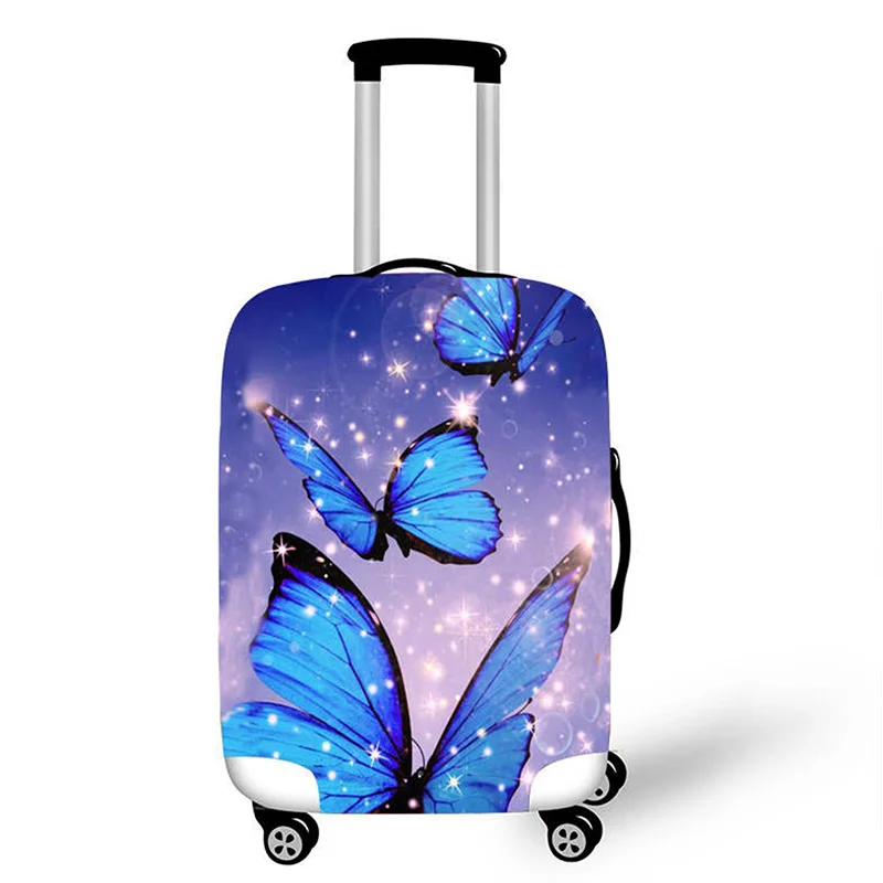 E Luggage cover Бабочка шаблон эластичный багажный чехол багажные Защитные чехлы для 18-32 дюймов костюм Чехол чехол Аксессуары для путешествий HW582 - Цвет: E Luggage cover