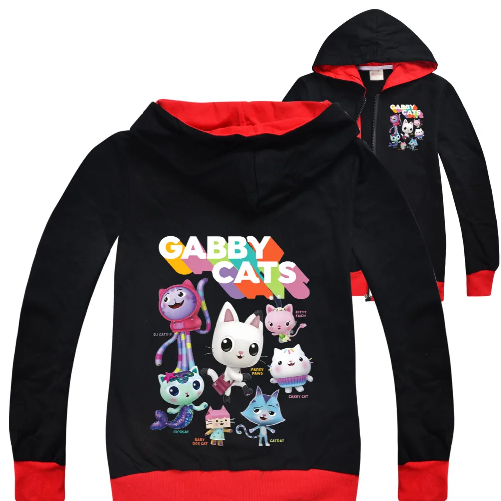 

Модные куртки Gabby, детская одежда с котами для мальчиков и девочек, топы на весну и осень, Детская толстовка с длинным рукавом, мультяшный пуловер, наряды