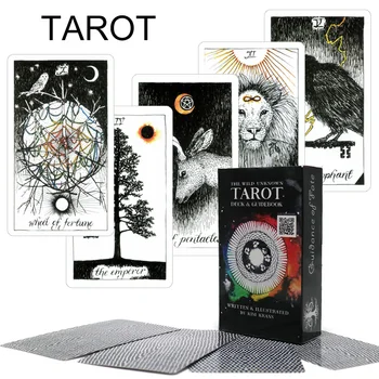 

English the wild unknown Tarot deck & the wildwood tarot cards game, mysterious animals divination read fortune board game