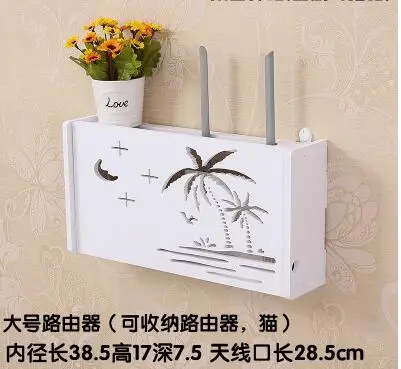 DIY ТВ-приставка декоративные настенные полки резная деревянная стойка для хранения Органайзер HDF STB пульт дистанционного управления держатель домашний декор - Цвет: L