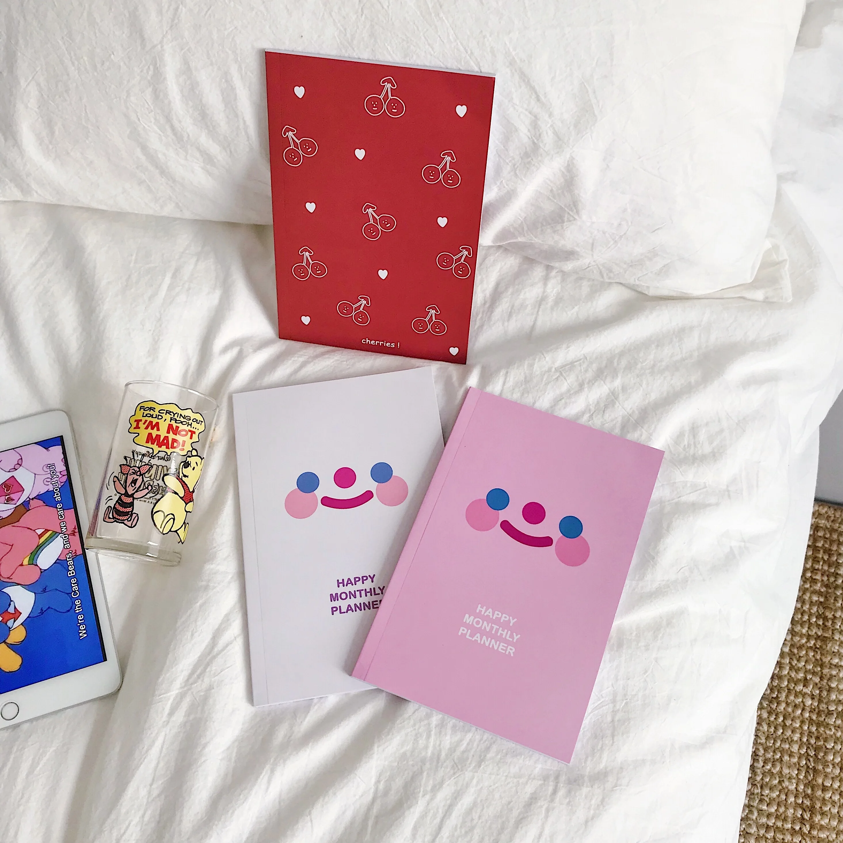 SIXONE 80 Sheets Ins Smile Cherry Clouds Notebook Simple Style Handbook Korea Kawaii Student Diary Line Book School Stationery SIXONE 80 Sheets Ins Smile Cherry Clouds Notebook Simple Style Handbook Korea Kawaii Student Diary Line Book School Stationery