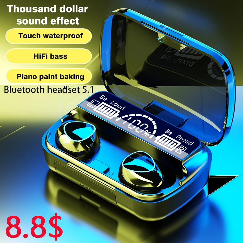 TWS Wireless Headphones Bluetooth V5.1 Earphones 9D Stereo Sport