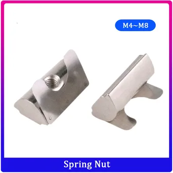 

20pcs M4 M5 M6 M8 Spring Nut Drop in Sheet T Nut for Aluminum Extrusion Profile 20020/3030/4040/4545 series Zinc Plate Coated