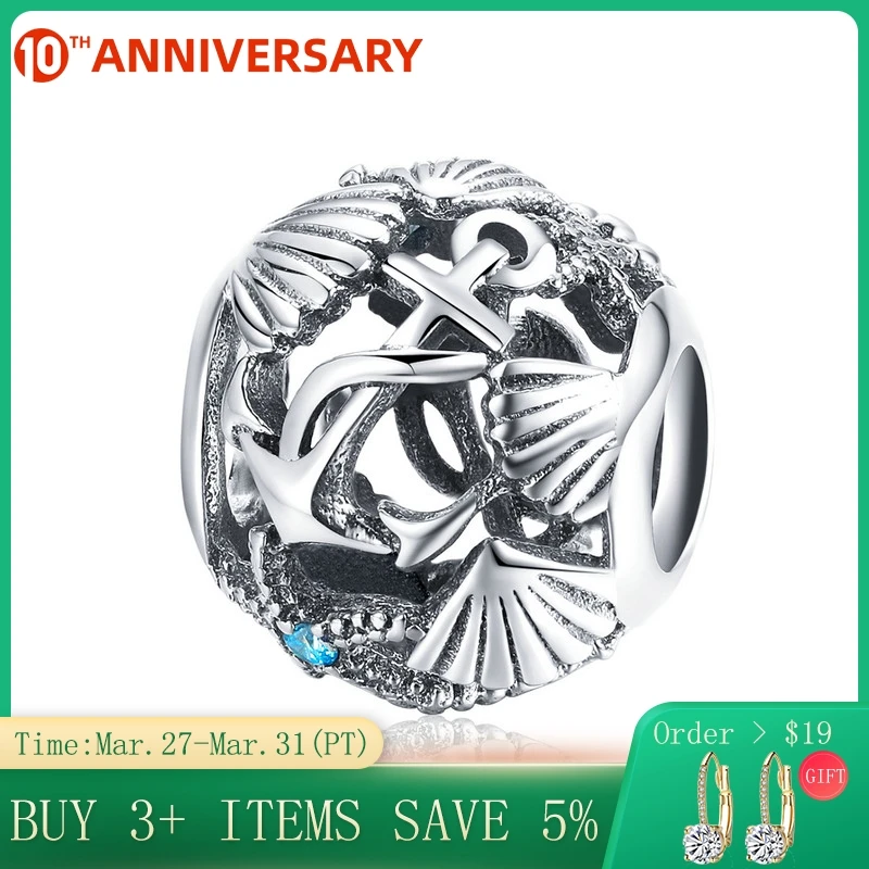 

CodeMonkey Authentic 925 Sterling Silver Tropical Beach Shell Beads Charms Fit Charm Bracelets & Necklaces DIY Jewelry CMC995