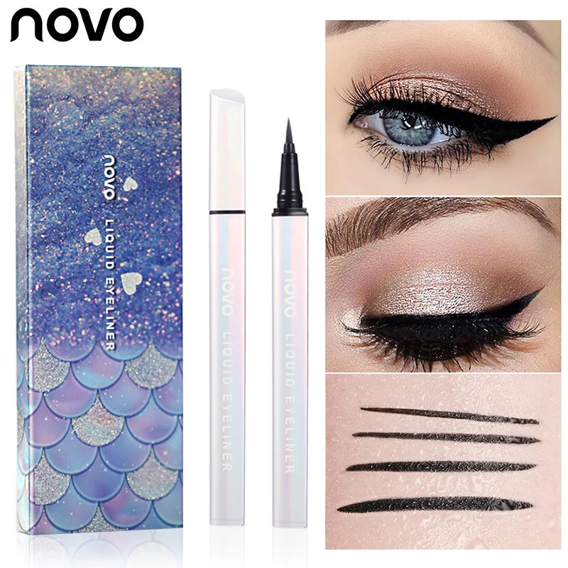 Novo New Mermaid Black Eyeliner Cosmetics Lasting Anti-sweat and Waterproof Beginner Special Eye Liner Makeup |