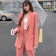 Blazer Set Women Suit  Pant Suits Jacket Trouser 2 Piece Set for Women Blazer Jacket & Trouser Office Chaquetas Americanas Mujer