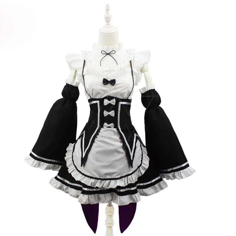 

Ram/Rem Cosplay Re:zero Kara Hajimeru Isekai Seikatsu Re Life In a Different World Kawaii Sisters Costume Maid Dress Free Ship