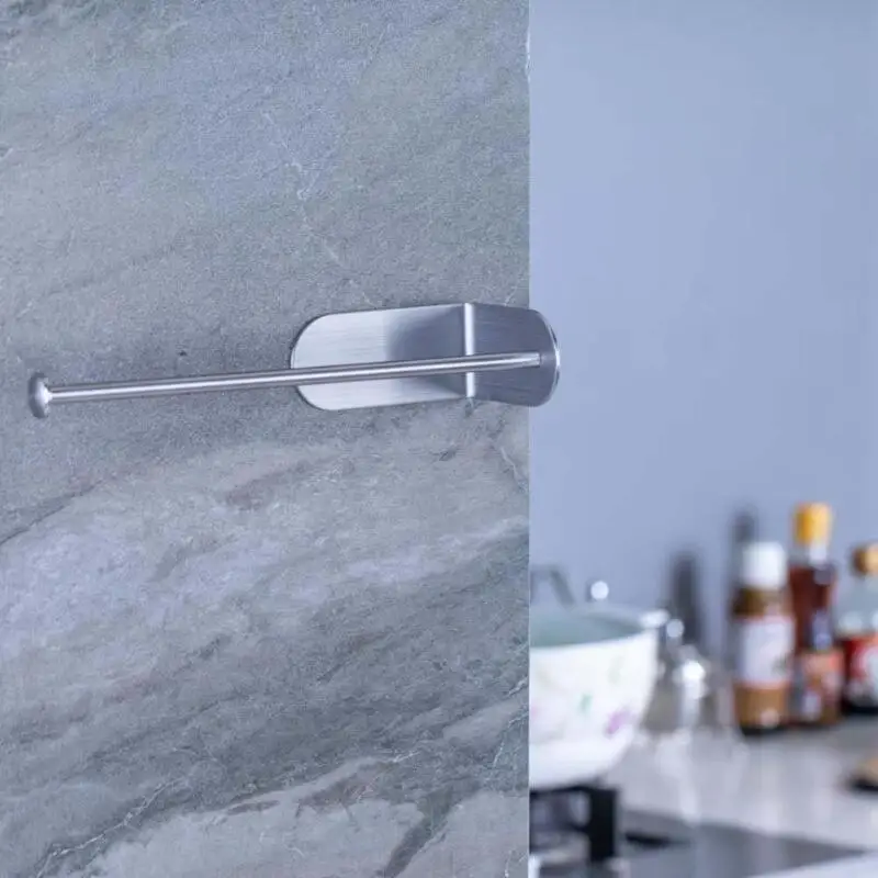 

Stainless Steel Tissue Towel Rack Durable Easy to Install Adhesive Napkin Roll Bathroom Kitchen Household Accessories