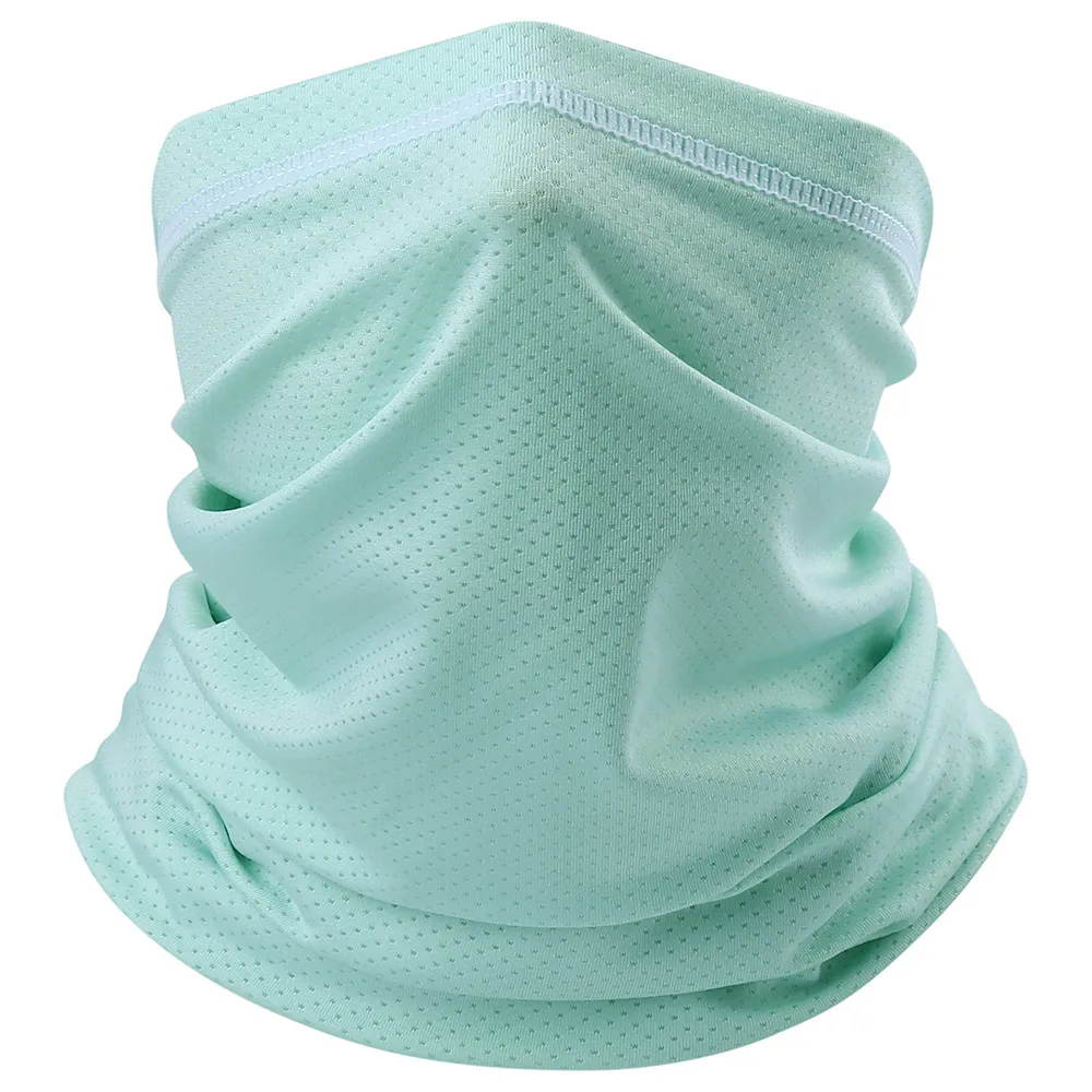 Легкий шарф, наполовину маска для лица, банданы, шеи, трубчатое кольцо, шарфы, велосипедная голова, защита от солнца, маски, повязка на голову для мужчин и женщин - Цвет: Light Green