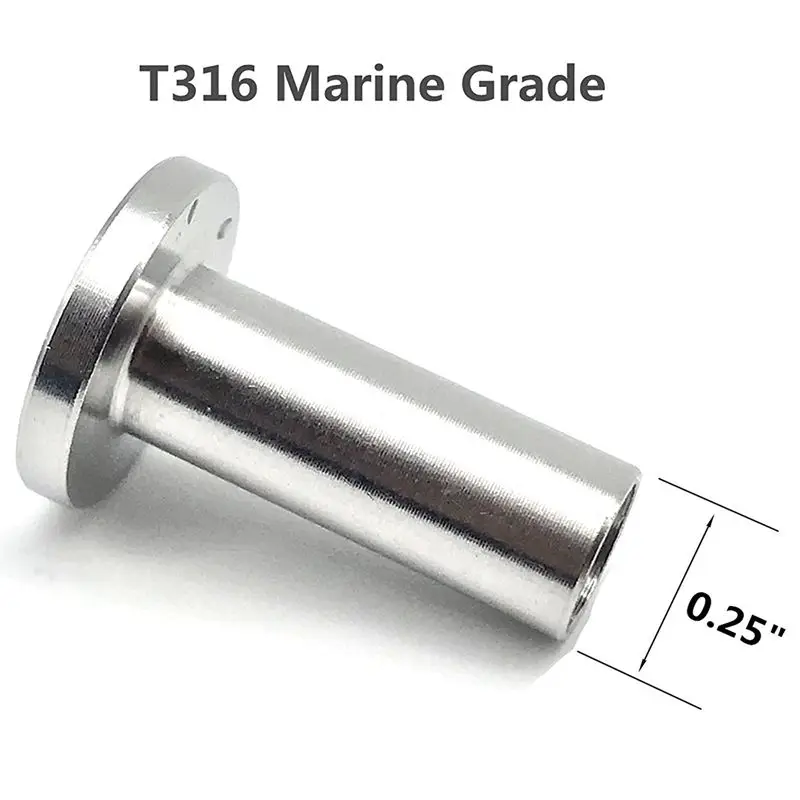 Stainless Steel Protector Sleeves for 1/8 inch Cable Railing, Wood Posts, DIY Balustrade T316 Marine Grade 24 Pack