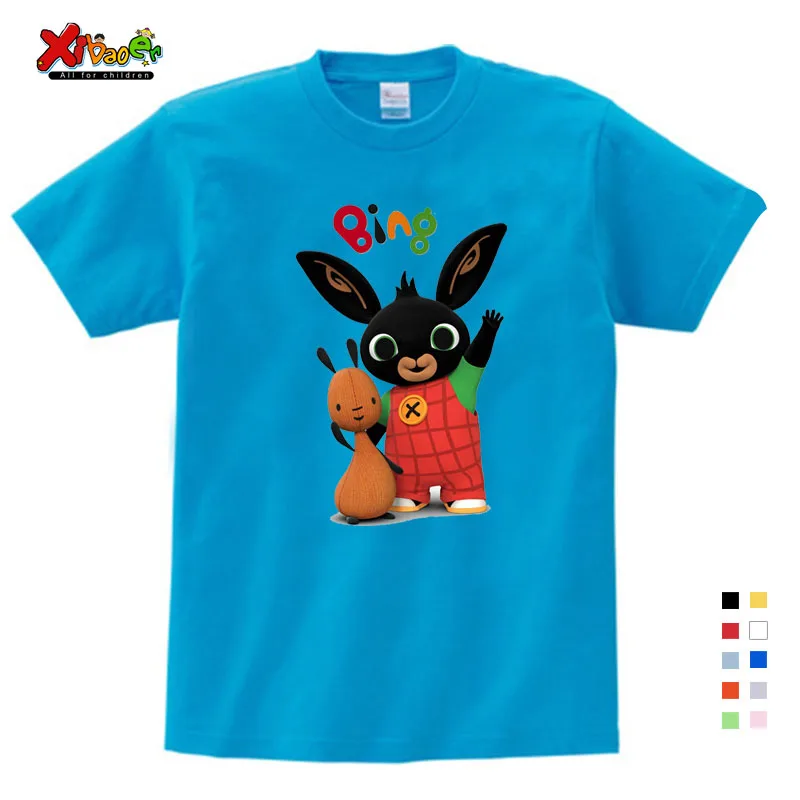 

Lovely Cotton Print Bing Rabbit/Bunny Children Funny T Shirt Kids Short Sleeve Summer Tops Baby Boys/Girls Clothes Snug 3-15yrs