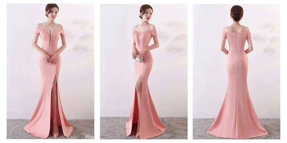 Формальные Вечерние платья с открытыми плечами Robe De Soiree DX343-6 размера плюс вечерние платья сексуальные длинные вечерние платья Русалка на бретельках