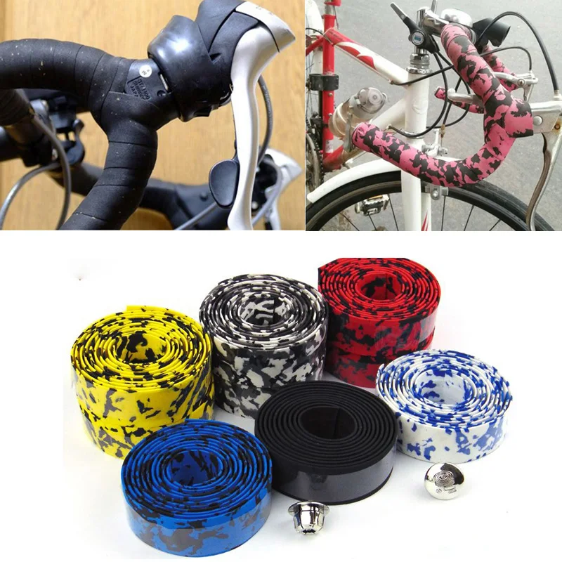 

2PCS Road Bike Bicycle Handlebar Tape Cycling Handle Belt Sweat Absorption Soft Black Rubber Grip Warp Bicycle Accessories 2019