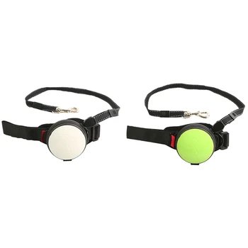 

2X Retractable Dog Leash Adjustable 3 Meter Wrist Strap Running Jogging Pet Traction Rope White & Green