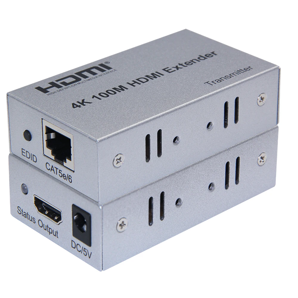 4K HDMI к RJ45 удлинитель преобразователь по cat5e/6 кабелям до 100 м для ПК ноутбука HD ТВ PS4