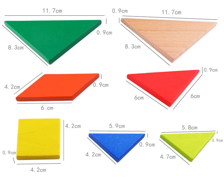 Головоломка для детей из бука, деревянные игрушки для детей, детская танграмма, головоломка для раннего развития