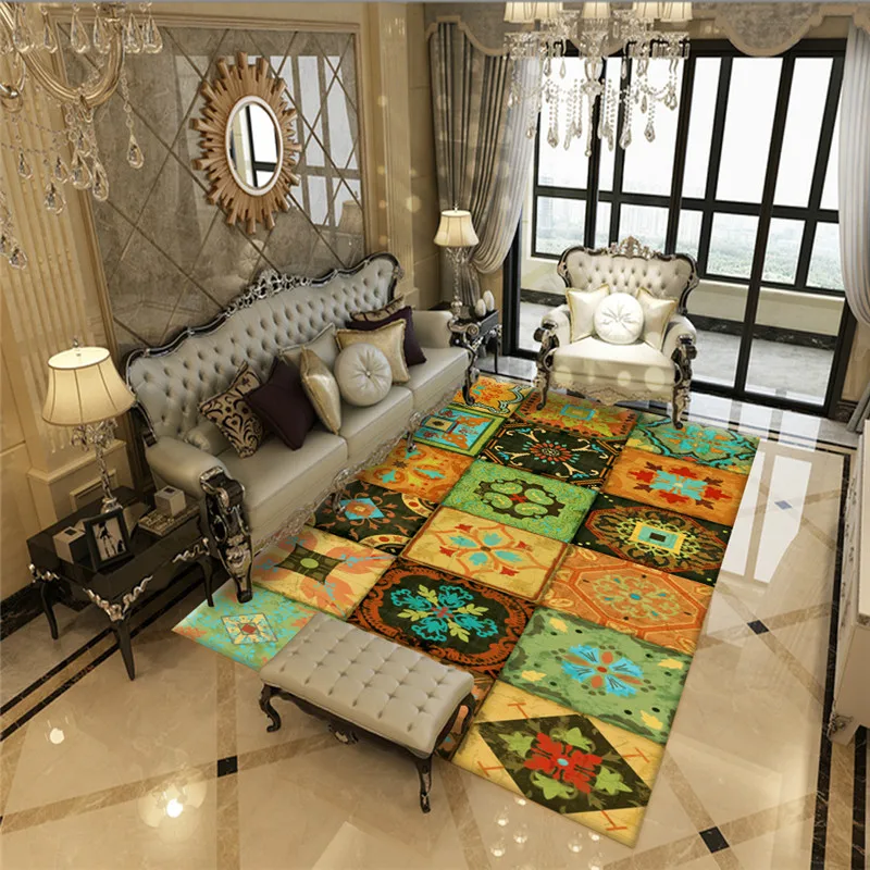 

Persian Style Livingroom Carpet Nordic Style Carpet Bedroom Sofa Coffee Table Morocco Rug Study Room Floor Mat Can Be Customized