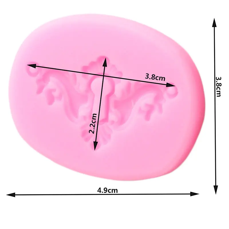 3D Vintage Lock Plate Silicone Mold Key Hole Cupcake Topper Fondant Cake Decorating Polymer Clay Candy Chocolate Gumpaste Moulds