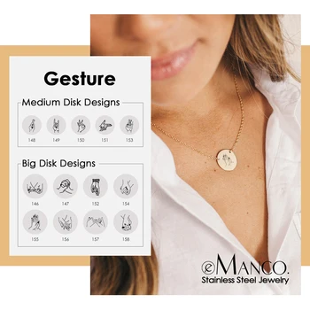 

eManco Custom Multi-Type Gesture Choker Necklace Egirl Simple Friendship Necklace women 316L Stainless Steel Necklace Jewelry