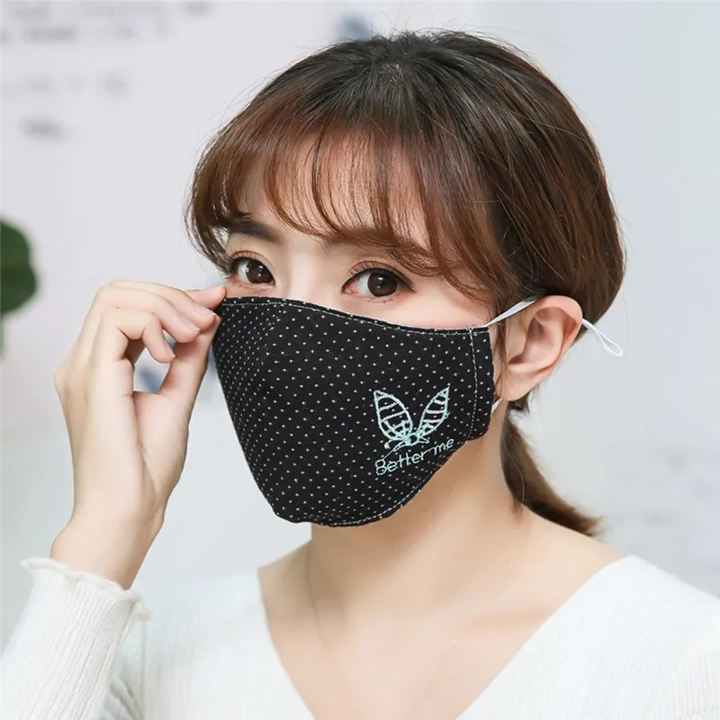 Anti Pollution Cotton PM2.5 Black mouth Mask anti dust mask Activated carbon filter Windproof Mouth-muffle Face masks Care 6