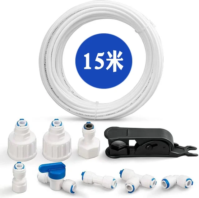 Hose Connection Kit with 5 meters 1/4 ldpe water tubing American Style  Fridge Freezers, fits