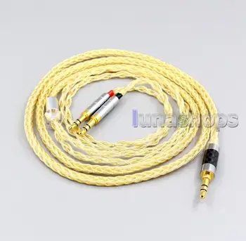 

8 Cores 99.99% Pure Silver + Gold Plated Earphone Cable For Final Audio Design Pandora Hope vi Denon AH-D600 D7100 LN006501