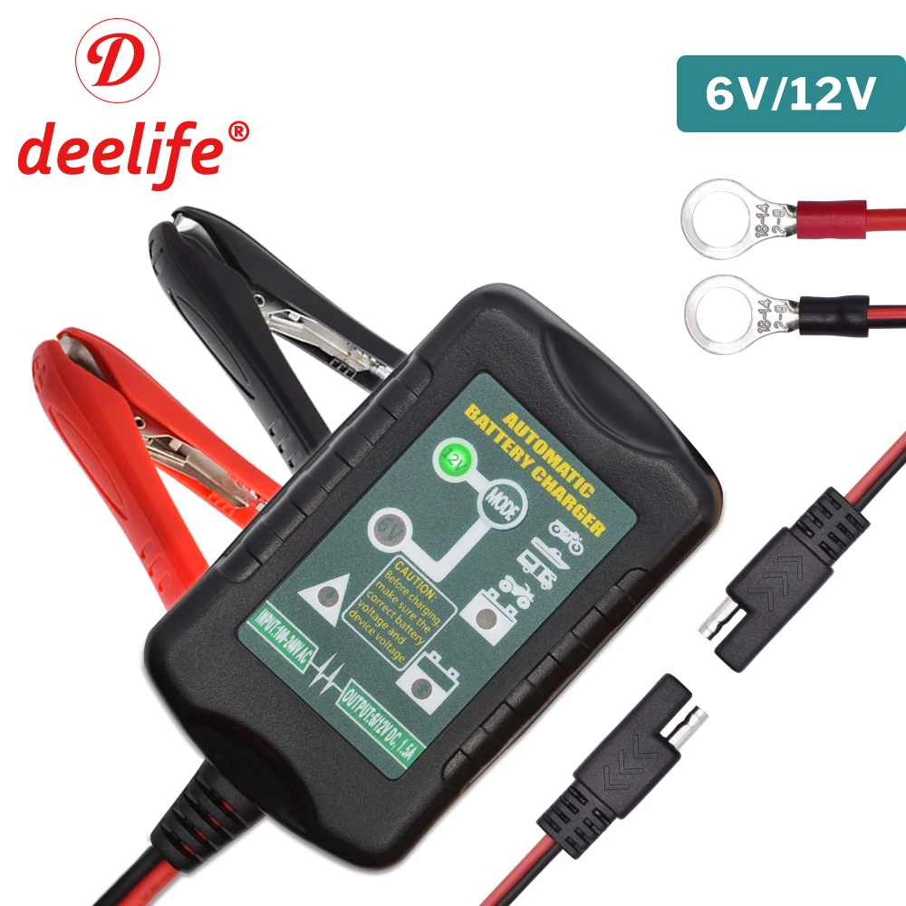 Comprar De la motocicleta del coche de la batería 12 V 12 V cargador inteligente pulso mantenedor desulfador inteligente de goteo automático de carga 6 V 12 V Auto GEL