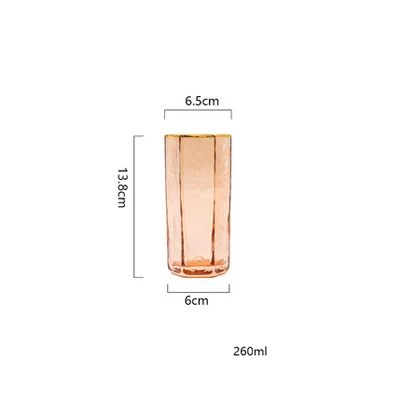 2 шт шестигранный молоток с узором бокал для шампанского вина стакан для воды Янтарный Кристалл Стекло для шампанского бренди бокал для виски Кубок - Цвет: 280ml  2pcs