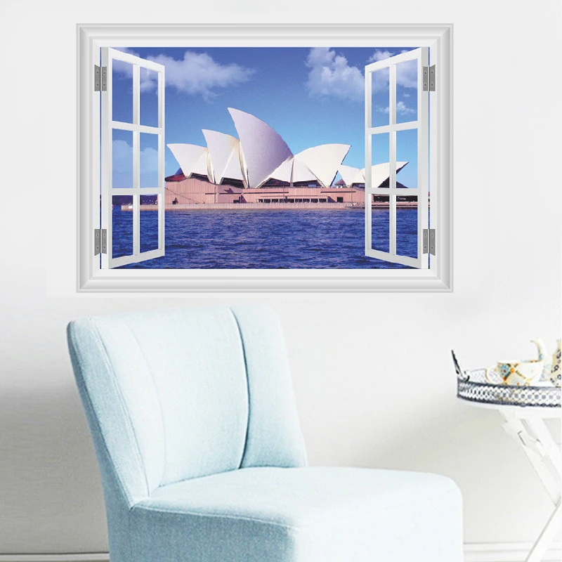 Фото Сиднейская опера наклейки на стене дома для гостиной украшения городской пейзаж