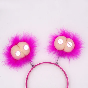 

Breast Shape Headbands with Feather Hairband Novelty Head Bands Headwear Lady Girl Sexy Headband Party Hair Hoop for Women