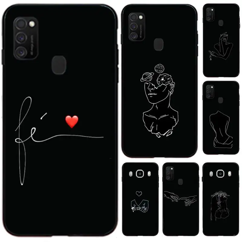 Черно-белый чехол для телефона Samsung M10/20/30/21/30S J4 2018 J4/J6 Plus A91 S10Lite | Мобильные