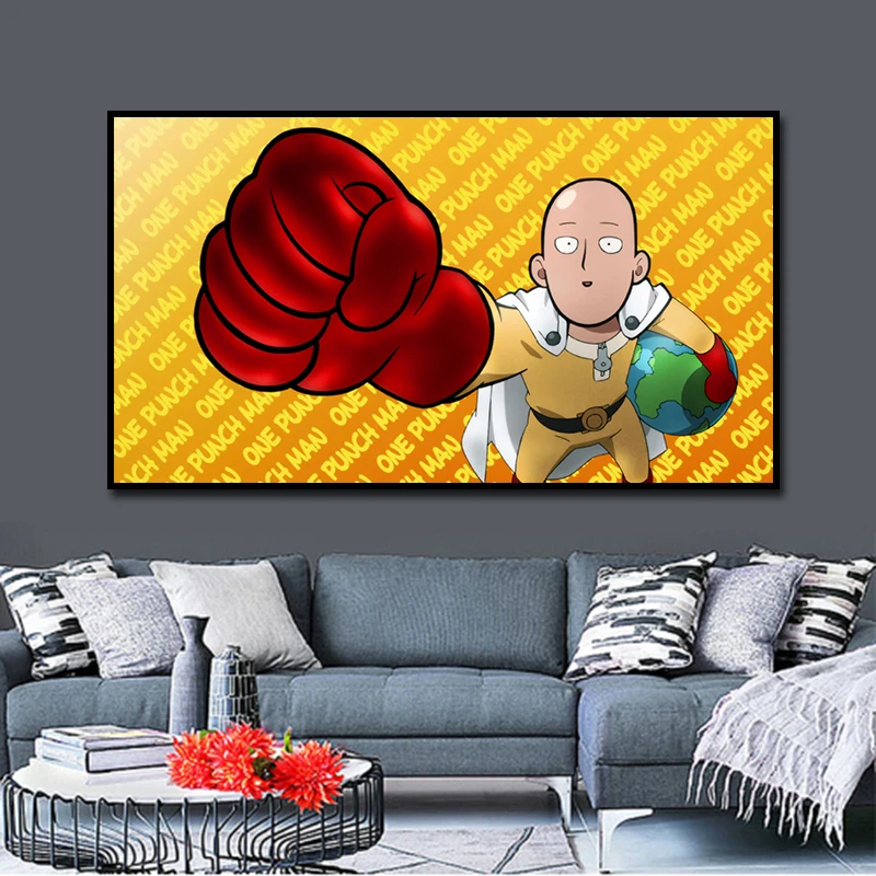 One Punch Man аниме арт принты иллюстрация изображение постер настенный