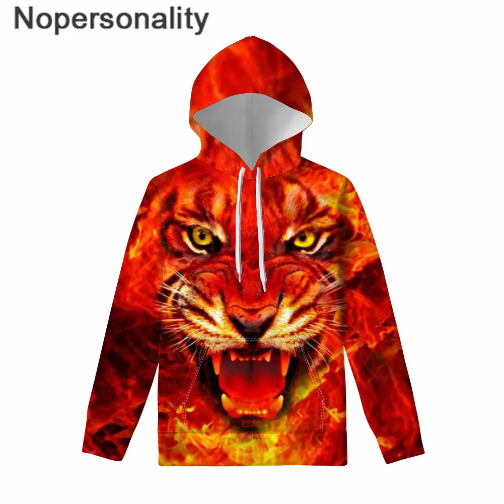 Nopersonality Winter Women's Sweatshirt Harajuku Owl Tiger Printing Hooded Sweatshirt Long-sleeved Loose Pullovers Sweatshirt