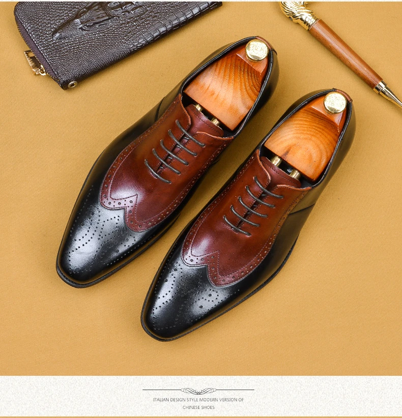 Для мужчин кожаные туфли деловая одежда, костюм; Для мужчин брендовая из материала под бычью кожу натуральная кожа шнурков черного цвета Свадебная мужская обувь «Phenkang»