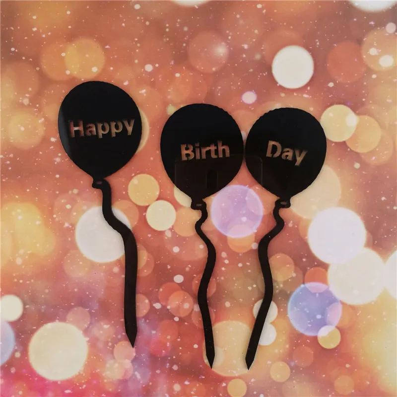 С Днем Рождения шар торт Топпер акриловые буквы Торт Топ флаг украшение для десерта кекс день рождения свадьба принадлежности