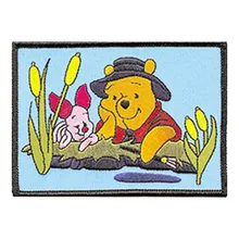 Железный значок пух и поросенок вышивка патч терморезка Железная на подложке 2,5 дюймов индивидуальный дизайн приветствуется для нас