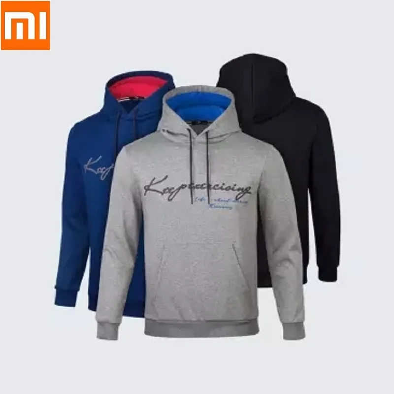 Xiaomi Fashion print Men's super soft velvet Contrast color Hooded sweater Soft and thick Autumn An