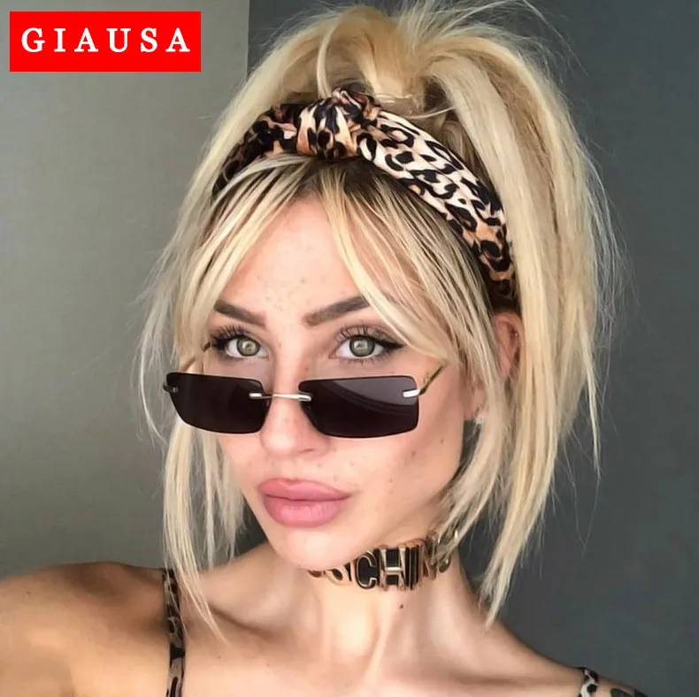 Солнечные очки GIAUSA без оправы для мужчин и женщин модные маленькие прямоугольные